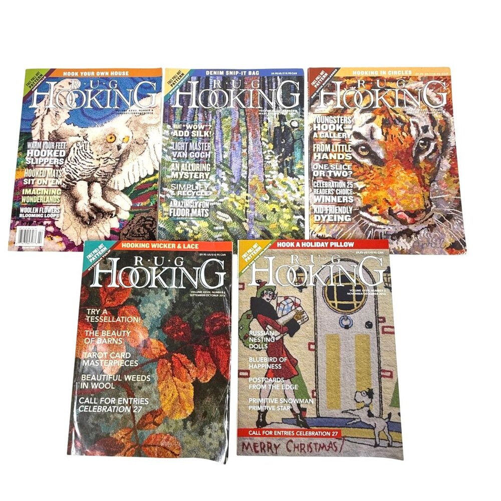 Rug Hooking Magazines 2016 Complete Year Lot Of 5 Issues 2 With Pull Out
